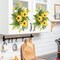 6 Pcs Sunflower Wreaths for Front Door – Artificial Yellow Floral Swag for Summer, Candle Rings for Pillars, Cabinets, and Window Home Décor